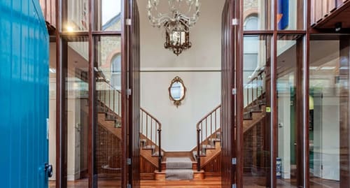 Notting Hill 3 bedroom near Ladbroke Grove, Notting Hill: Twin staircases seen through tall doors