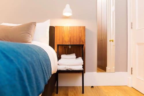 The Bank Apartments, East London: Bedroom in a one-bedroom apartment, photo 9