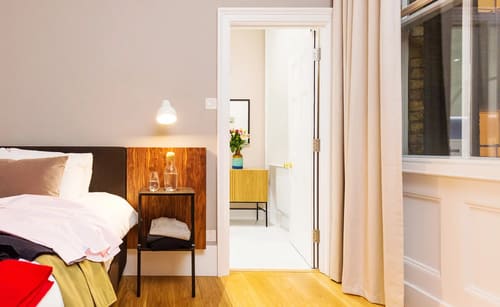 The Bank Apartments, East London: Bedroom in a one-bedroom apartment, photo 7