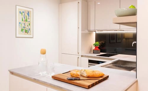 The Bank Apartments, East London: Bedroom in a one-bedroom apartment, photo 2