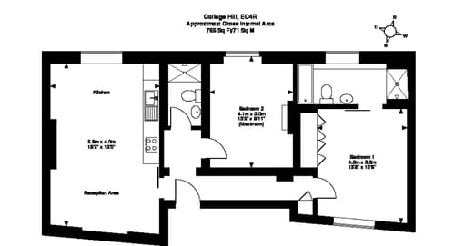 Cannon Street, East London: Bedroom in a two-bedroom apartment, photo 6