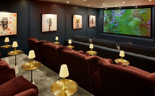 Gloucester Park, Kensington: Private cinema room with red velvet seats