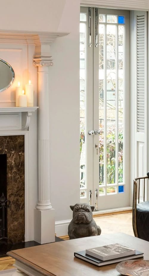 The North Audley Apartments, Mayfair: French doors opening onto a garden